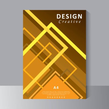 Kitap şablon vektör tasarımı, Broşür, Yıllık Rapor, Dergi, Poster, Şirket Sunumu, Portföy, Flyer, bilgi, hazır kahverengi ve sarı renkli yazdırma, vektör 