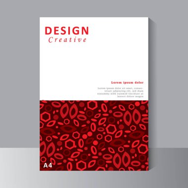 Yaratıcı Kitap Kapağı Tasarım Şablonu A4 'te. Broşür, Yıllık Rapor, Dergi, Poster, İş Sunumu, Portföy, Flyer, Banner, Web Sitesi. vektör şablonu 