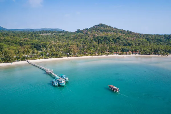 Hermosa Playa Arena Blanca Bahía Bang Bao Koh Kood Koh — Foto de Stock