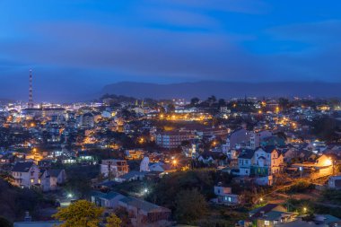 Lanscape and Cityscape of Da lat city in Vietnam at the twilight