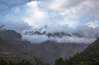 Dağ manzarası. Pitoresk gorge, yüksek dağlar ile panorama güzel bir manzara. Doğa Kuzey Kafkasya dağlarda dinlenme