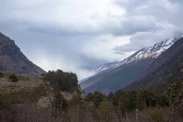 Dağ manzarası. Pitoresk gorge, yüksek dağlar ile panorama güzel bir manzara. Doğa Kuzey Kafkasya dağlarda dinlenme