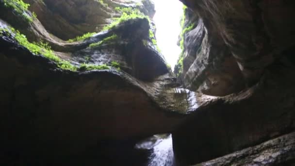 Beautiful Falls Rocks Mountains Nature North Caucasus — Stock Video