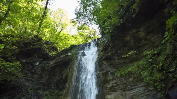 Beautiful Falls Mountains Wild Nature North Caucasus — Stock Video