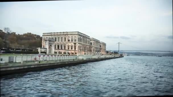 Die Passage Bosporus Blick Vom Wasser Auf Die Stadt Istanbul — Stockvideo