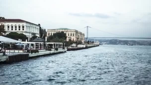 Průchodu Bosphorus Pohled Vody Městě Istanbul — Stock video