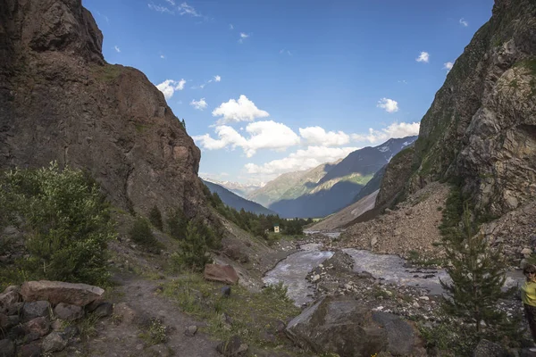 Горы Северного Кавказа Вершины Гор Облаках Дикая Природа — стоковое фото