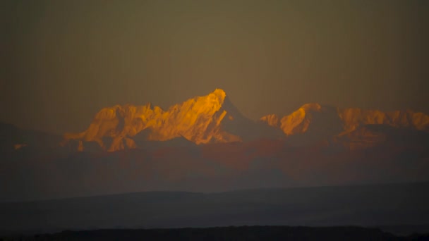 Вид Вершину Горы Восходом Солнца Природа Северного Кавказа — стоковое видео