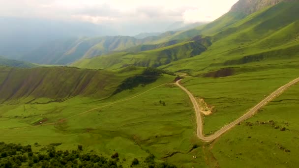 Camino Montaña Hermoso Desfiladero Las Malas Hierbas Sobre Camino Viaje — Vídeos de Stock