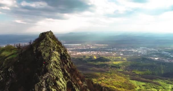 Vol Dessus Des Montagnes Tir Air Paysage Montagne Nature Caucase — Video