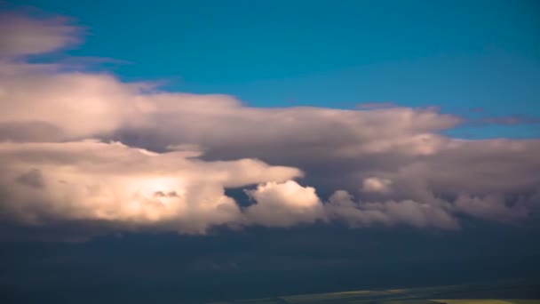 Nubes Movimiento Cielo Azul Panorama Después Una Lluvia — Vídeo de stock