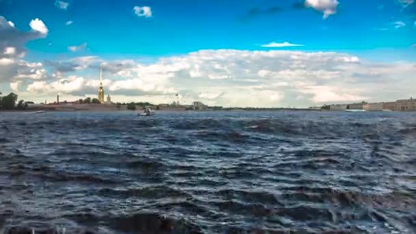 Річка Нева Місті Санкт Петербург — стокове відео
