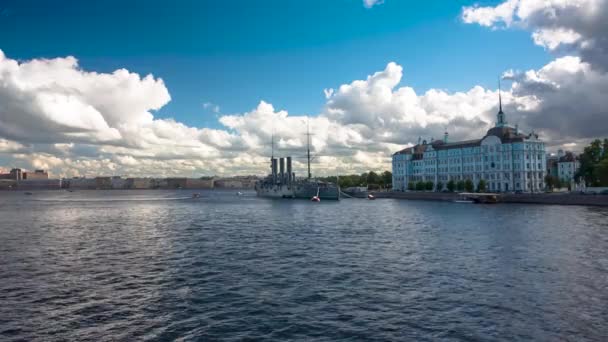 Neva River City Petersburg — Stock Video