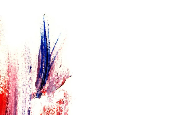 抽象墨迹背景 大理石风格 白纸上的蓝色 红色油漆笔划纹理 壁纸的网页和游戏设计 粗野的泥巴艺术 笔汁的宏观图像 深色涂片 — 图库照片