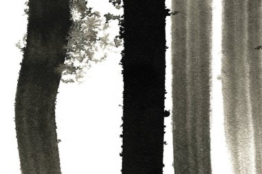 Soyut mürekkep arkaplanı. Mermer tarzı. Beyaz kağıda siyah boya dokusu. Ağ ve oyun tasarımı için duvar kağıdı. Grunge çamur sanatı. Kalem suyunun makro resmi. Koyu Smear