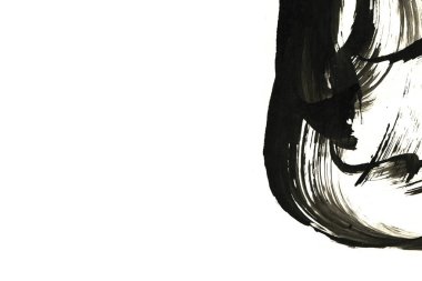 Soyut mürekkep arkaplanı. Mermer tarzı. Beyaz kağıda siyah boya dokusu. Ağ ve oyun tasarımı için duvar kağıdı. Grunge çamur sanatı. Kalem suyunun makro resmi. Koyu Smear