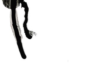 Soyut mürekkep arkaplanı. Mermer tarzı. Beyaz kağıda siyah boya dokusu. Ağ ve oyun tasarımı için duvar kağıdı. Grunge çamur sanatı. Kalem suyunun makro resmi. Koyu Smear