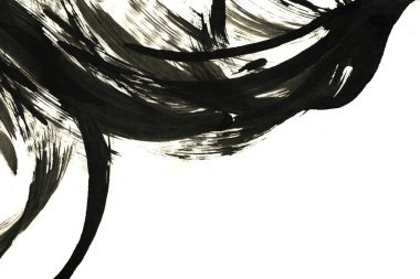 Soyut mürekkep arkaplanı. Mermer tarzı. Beyaz kağıda siyah boya dokusu. Ağ ve oyun tasarımı için duvar kağıdı. Grunge çamur sanatı. Kalem suyunun makro resmi. Koyu Smear