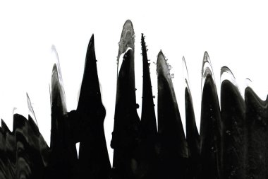 Soyut mürekkep arkaplanı. Mermer tarzı. Beyaz kağıda siyah boya dokusu. Ağ ve oyun tasarımı için duvar kağıdı. Grunge çamur sanatı. Kalem suyunun makro resmi. Koyu Smear