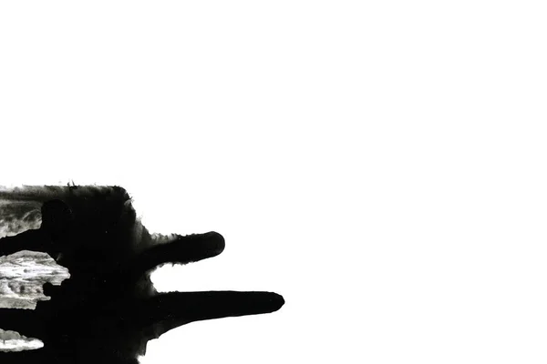 アブストラクトインク背景 大理石のスタイル 白紙に黒塗りのストロークテクスチャ ウェブとゲームのデザインのための壁紙 グランジ泥アート ペンジュースのマクロ画像 ダークスミア ストック写真 C Sashkovna