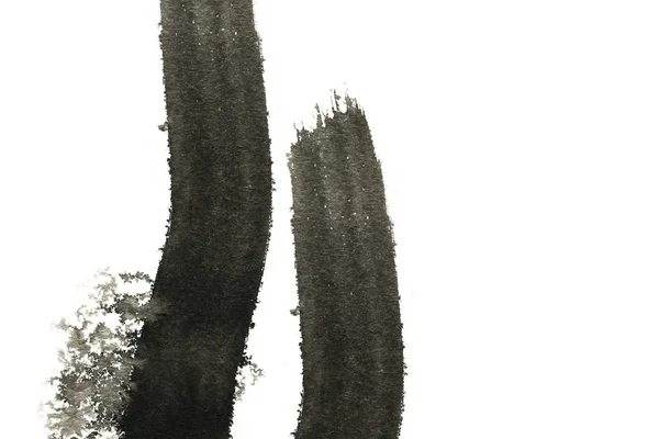 Fond Encre Abstrait Style Marbre Texture Noire Sur Papier Blanc — Photo