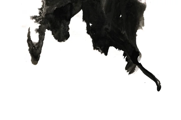 Fondo Tinta Abstracta Estilo Mármol Textura Trazo Pintura Negra Sobre — Foto de Stock