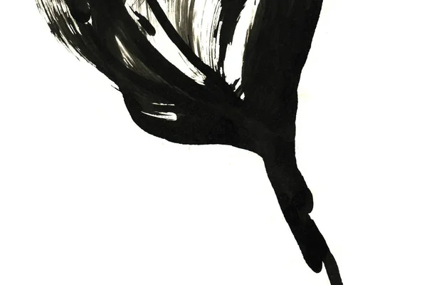摘要油墨背景 大理石风格 白纸上的黑色笔触纹理 用于网页和游戏设计的墙纸 磨砂泥巴艺术 笔汁的宏观形象 黑暗抹黑 — 图库照片