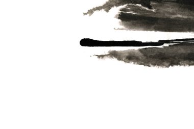 Soyut mürekkep arkaplanı. Mermer tarzı. Beyaz kağıda siyah boya dokusu. Ağ ve oyun tasarımı için duvar kağıdı. Grunge çamur sanatı. Kalem suyunun makro resmi. Koyu Smear