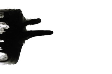 Soyut mürekkep arkaplanı. Mermer tarzı. Beyaz kağıda siyah boya dokusu. Ağ ve oyun tasarımı için duvar kağıdı. Grunge çamur sanatı. Kalem suyunun makro resmi. Koyu Smear