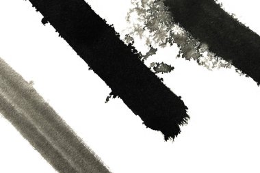 Soyut mürekkep arkaplanı. Mermer tarzı. Beyaz kağıda siyah boya dokusu. Ağ ve oyun tasarımı için duvar kağıdı. Grunge çamur sanatı. Kalem suyunun makro resmi. Koyu Smear