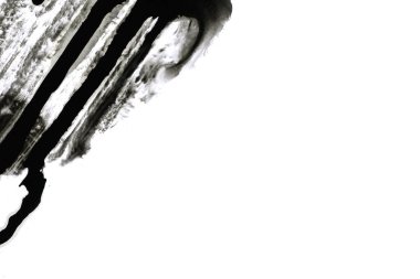 Soyut mürekkep arkaplanı. Mermer tarzı. Beyaz kağıda siyah boya dokusu. Ağ ve oyun tasarımı için duvar kağıdı. Grunge çamur sanatı. Kalem suyunun makro resmi. Koyu Smear