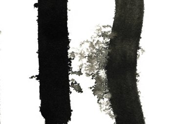 Soyut mürekkep arkaplanı. Mermer tarzı. Beyaz kağıda siyah boya dokusu. Ağ ve oyun tasarımı için duvar kağıdı. Grunge çamur sanatı. Kalem suyunun makro resmi. Koyu Smear