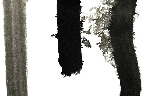 Abstrakt Bläck Bakgrund Marmorstil Svart Färg Stroke Struktur Vitt Papper — Stockfoto