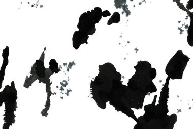Soyut mürekkep arkaplanı. Mermer tarzı. Beyaz kağıda siyah boya dokusu. Ağ ve oyun tasarımı için duvar kağıdı. Grunge çamur sanatı. Kalem suyunun makro resmi. Koyu Smear
