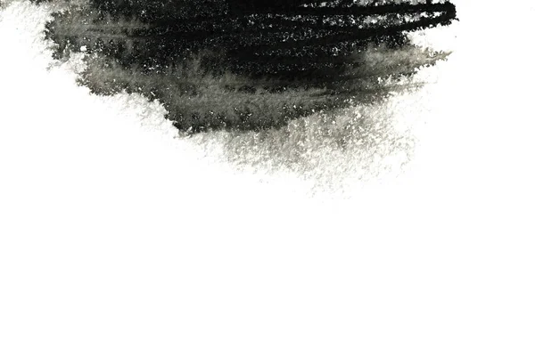 Fond Encre Abstrait Style Marbre Texture Noire Sur Papier Blanc — Photo