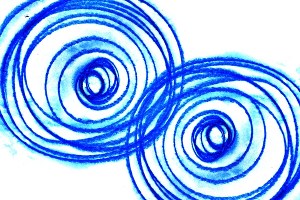 Εικονογράφηση Του Μοτίβου Χαοτική Μπλε Κύκλους Λευκό Φόντο — Φωτογραφία Αρχείου