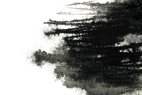 Fond Encre Abstrait Style Marbre Texture Noire Sur Papier Blanc — Photo