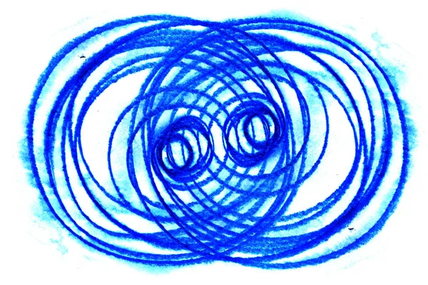 Εικονογράφηση Του Μοτίβου Χαοτική Μπλε Κύκλους Λευκό Φόντο — Φωτογραφία Αρχείου