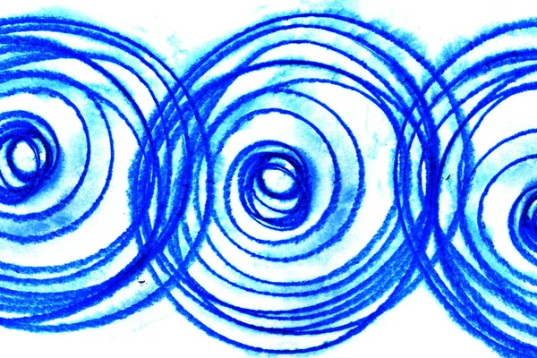 Illustrazione Caotico Modello Cerchi Blu Sfondo Bianco — Foto Stock