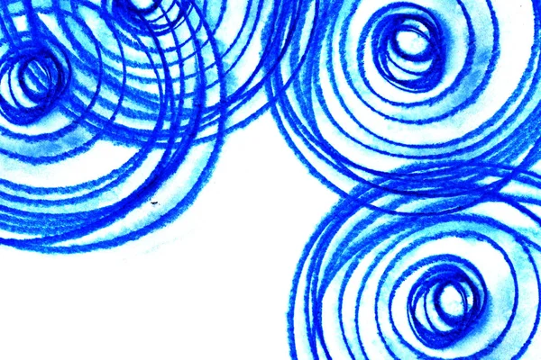 Illustration Chaotic Blue Circles Pattern White Background — Stock Photo, Image