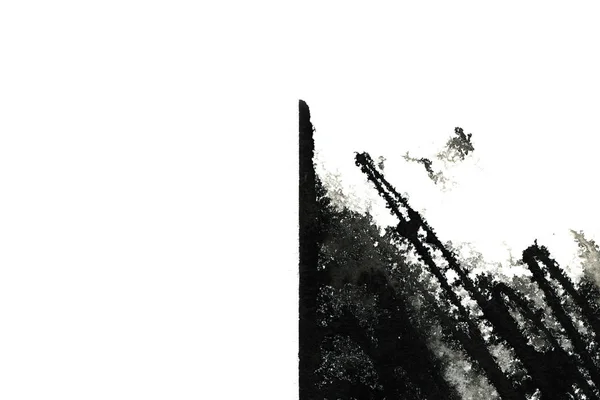 アブストラクトインク背景 大理石のスタイル 白紙に黒塗りのストロークテクスチャ ウェブとゲームのデザインのための壁紙 グランジ泥アート ペンジュースのマクロ画像 ダークスミア ストック写真 C Sashkovna