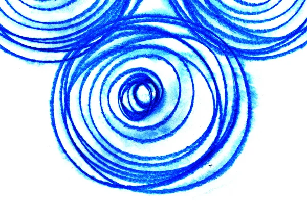 Ilustracja Wzoru Chaotyczne Niebieskie Koła Białym Tle — Zdjęcie stockowe