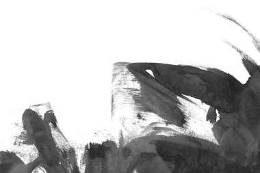 Soyut mürekkep arkaplanı. Mermer tarzı. Beyaz kağıda siyah boya dokusu. Ağ ve oyun tasarımı için duvar kağıdı. Grunge çamur sanatı. Kalem suyunun makro resmi. Koyu Smear