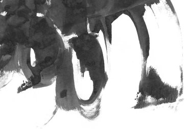 Soyut mürekkep arkaplanı. Mermer tarzı. Beyaz kağıda siyah boya dokusu. Ağ ve oyun tasarımı için duvar kağıdı. Grunge çamur sanatı. Kalem suyunun makro resmi. Koyu Smear