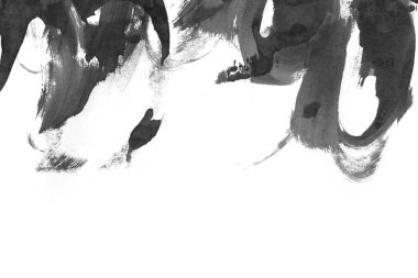 Soyut mürekkep arkaplanı. Mermer tarzı. Beyaz kağıda siyah boya dokusu. Ağ ve oyun tasarımı için duvar kağıdı. Grunge çamur sanatı. Kalem suyunun makro resmi. Koyu Smear