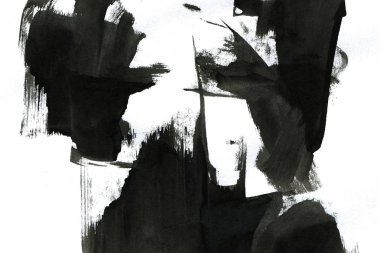 Soyut mürekkep arkaplanı. Mermer tarzı. Beyaz kağıda siyah boya dokusu. Ağ ve oyun tasarımı için duvar kağıdı. Grunge çamur sanatı. Kalem suyunun makro resmi. Koyu Smear