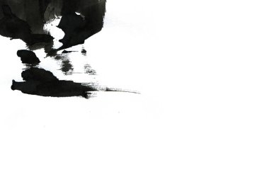 Soyut mürekkep arkaplanı. Mermer tarzı. Beyaz kağıda siyah boya dokusu. Ağ ve oyun tasarımı için duvar kağıdı. Grunge çamur sanatı. Kalem suyunun makro resmi. Koyu Smear