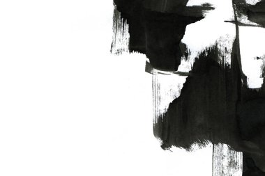 Soyut mürekkep arkaplanı. Mermer tarzı. Beyaz kağıda siyah boya dokusu. Ağ ve oyun tasarımı için duvar kağıdı. Grunge çamur sanatı. Kalem suyunun makro resmi. Koyu Smear