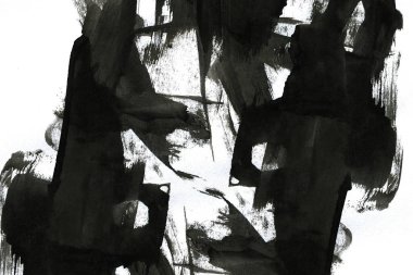 Soyut mürekkep arkaplanı. Mermer tarzı. Beyaz kağıda siyah boya dokusu. Ağ ve oyun tasarımı için duvar kağıdı. Grunge çamur sanatı. Kalem suyunun makro resmi. Koyu Smear