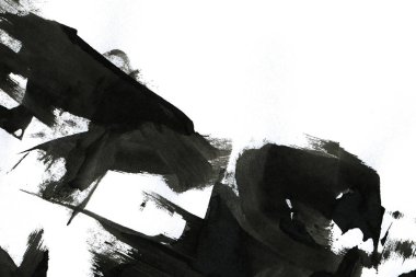 Soyut mürekkep arkaplanı. Mermer tarzı. Beyaz kağıda siyah boya dokusu. Ağ ve oyun tasarımı için duvar kağıdı. Grunge çamur sanatı. Kalem suyunun makro resmi. Koyu Smear